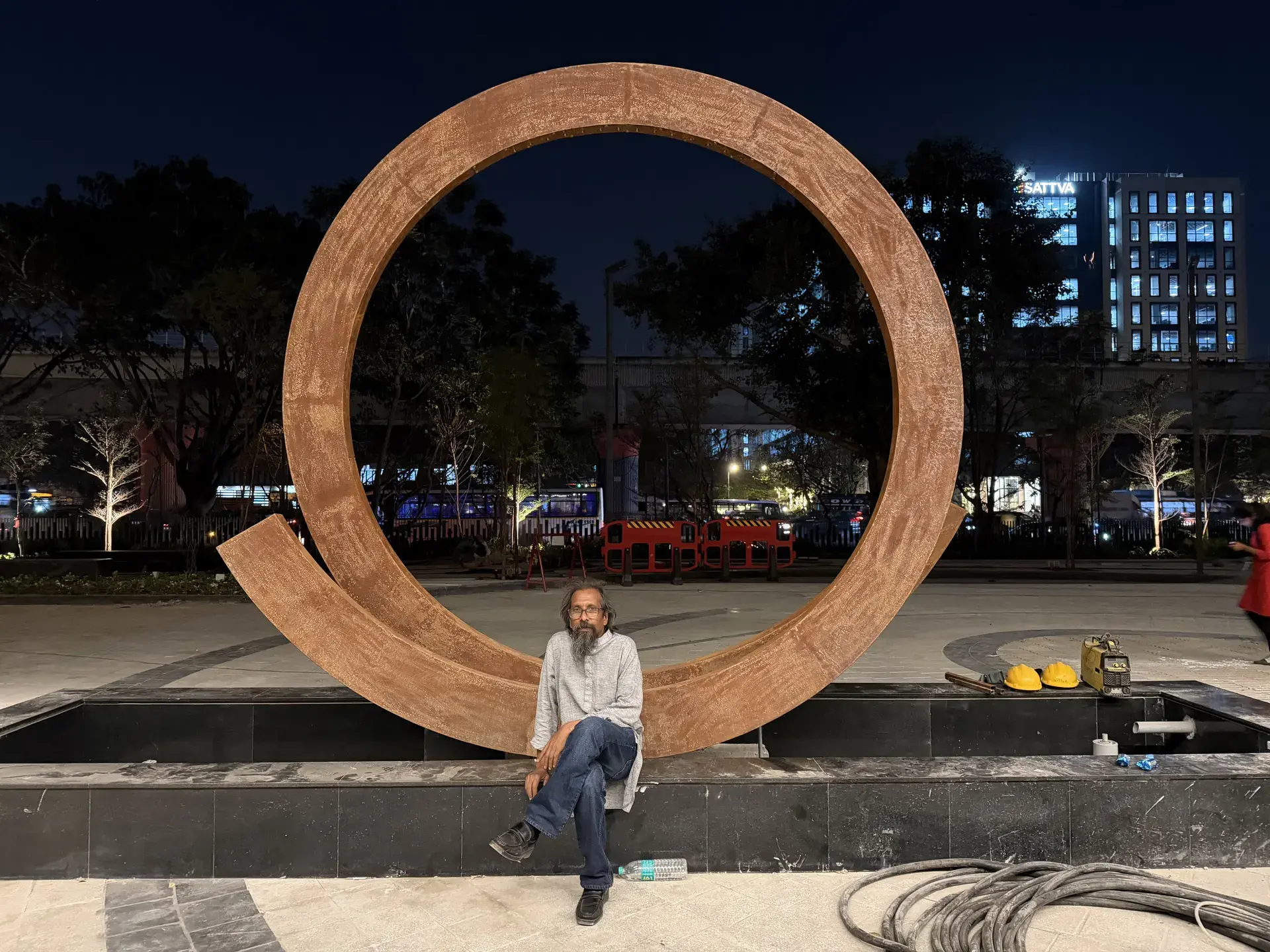 SPRING CORTEN STEEL SCULPTURE